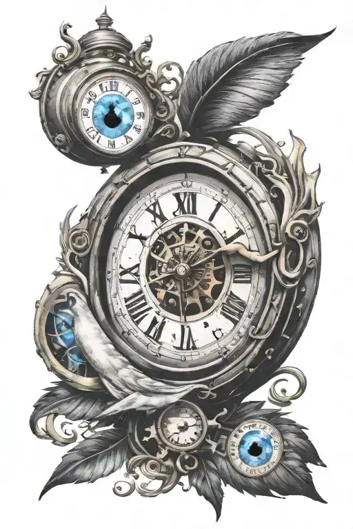 Eye Inside A Clock Surrounded