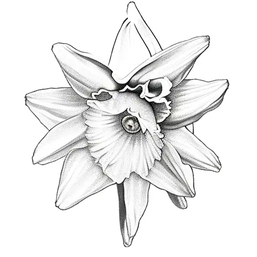 Daffodil Flower Wearing A Queen's Crown