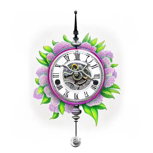 Flowers On A Grandfather Clock