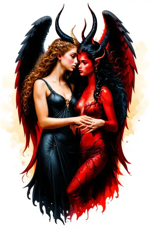 Angel Vs Female Devil Full Figure