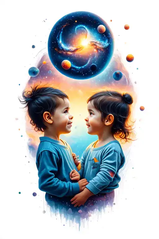 Space And Galaxy Idea With My Two Kids
