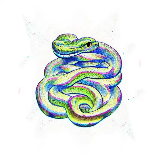 Snake With Glitch Effect