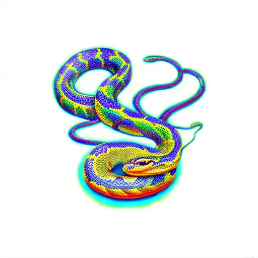 Snake With Glitch Effect