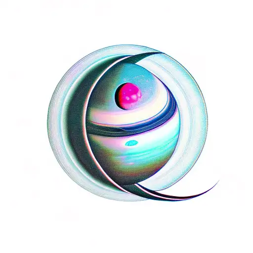 Crescent Moon Inside Saturn