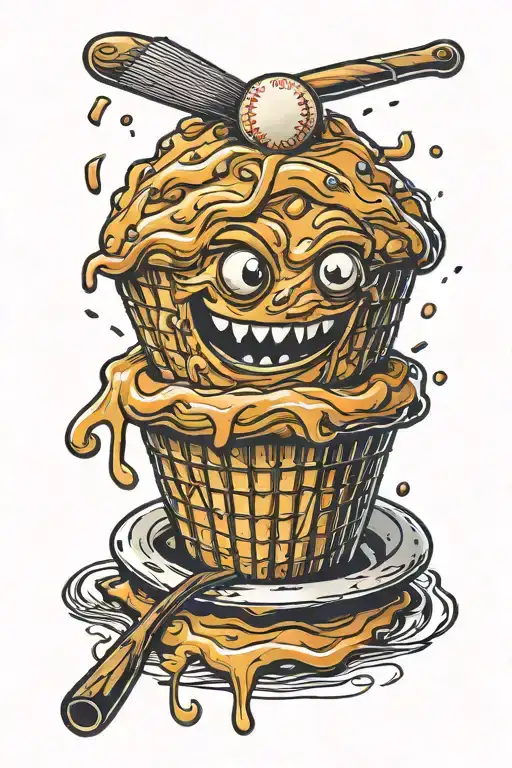 Smiling Muffin With Baseball Bat