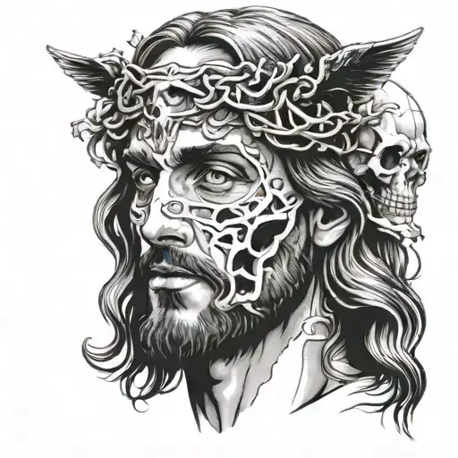 Jesus With Skull Made
