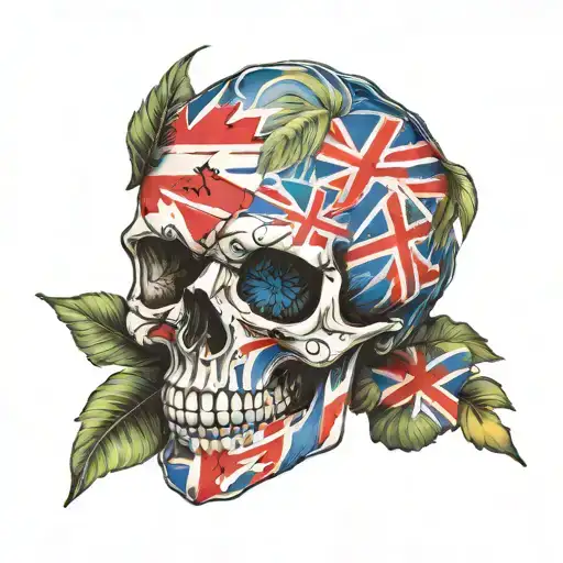 Skull Made Up Of Hawaiian Flag