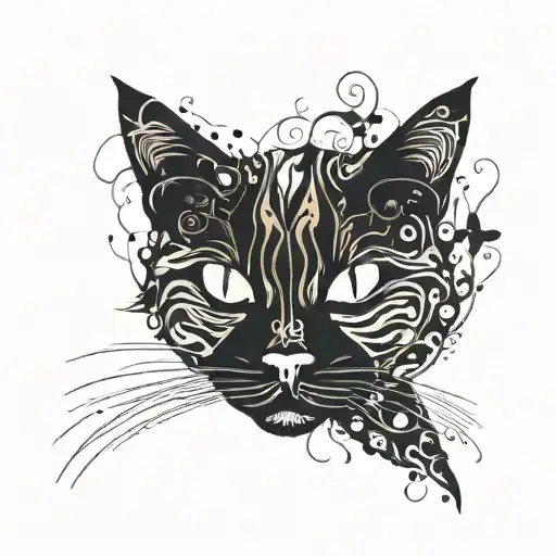 Abstract Cat Silhouette