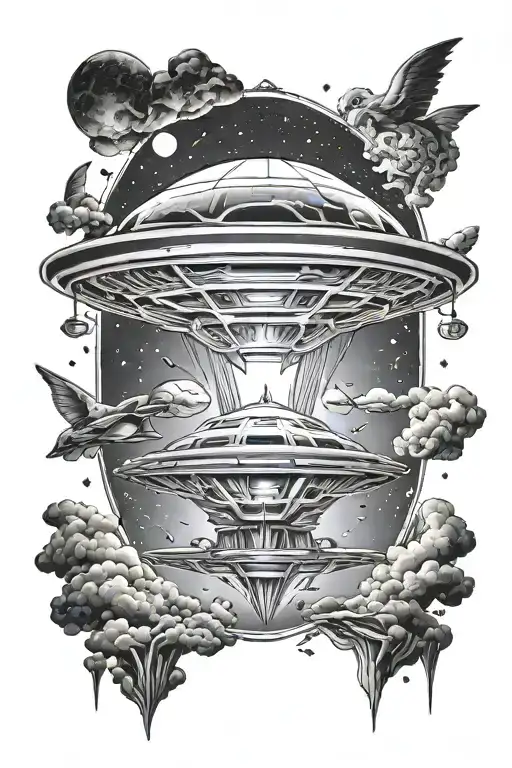 Alien Spaceship Flying