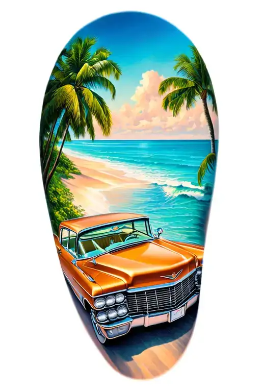 1966 Cadillac Cruising Along The Florida Coastline