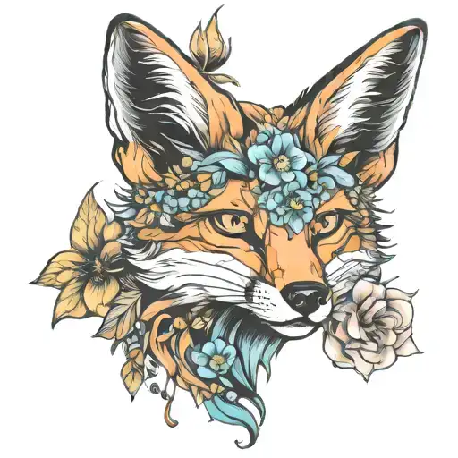 Fox Face Spiritualizm Flowers Blooming