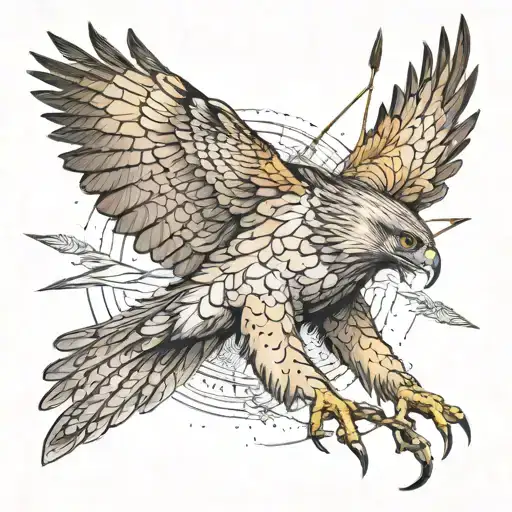 Wounded Hawk Hit By An Arrow