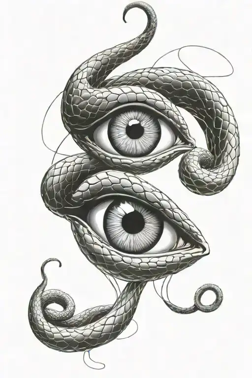 Snake And Eye With Lines