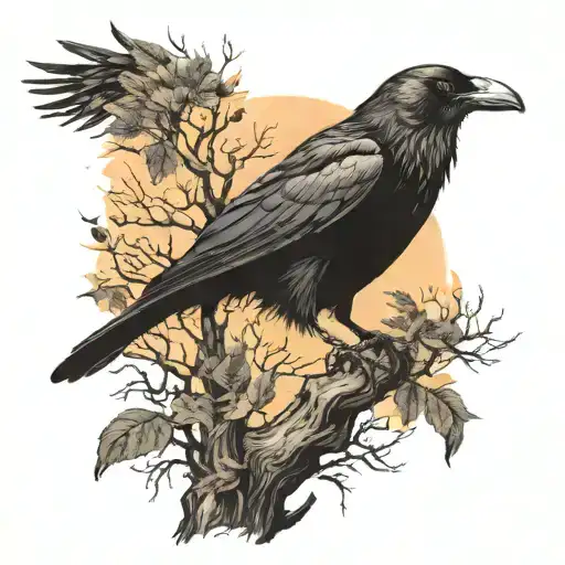 Crow And Trees