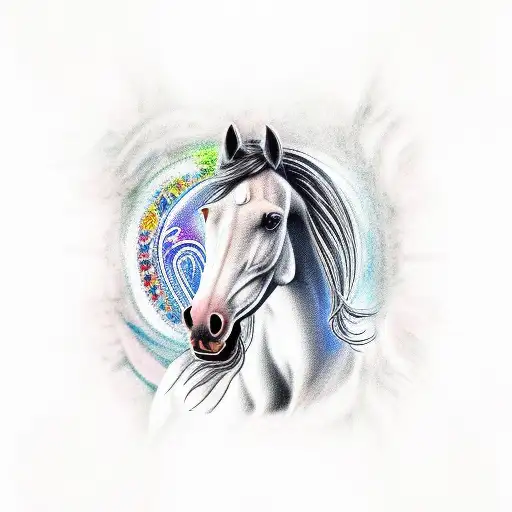 Horse With Mental Health Symbol