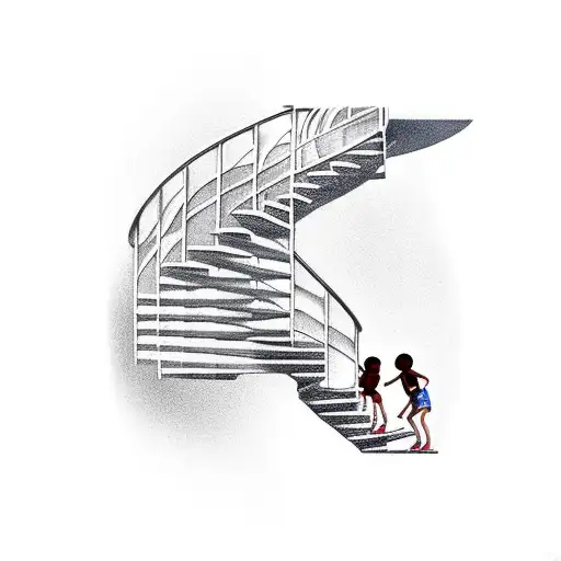 Children On A Spiral Staircase