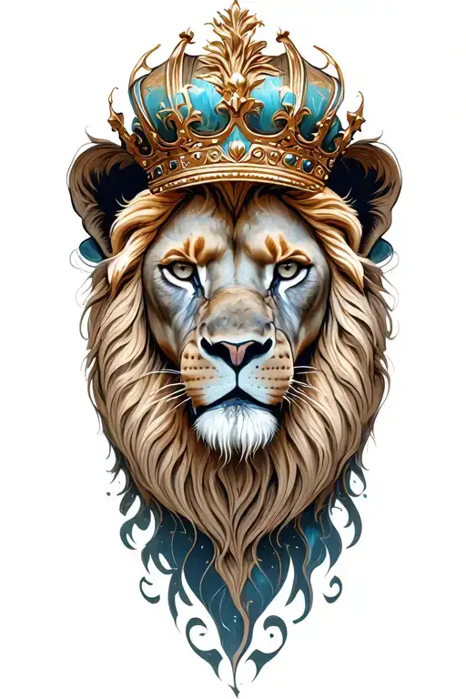 Crowned Lion Face