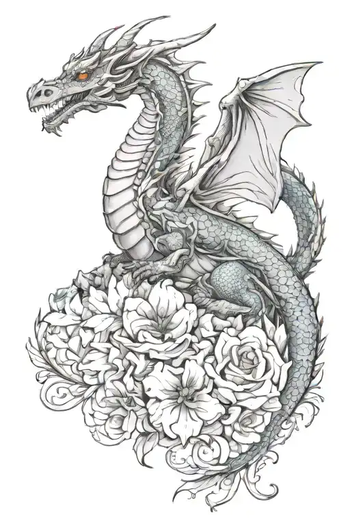 Dragon And Flowers