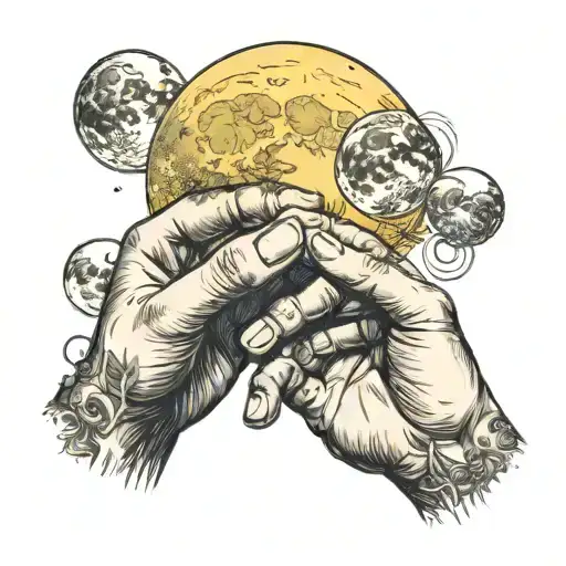 Full Moon On Hand Moon Cycles On Fingers