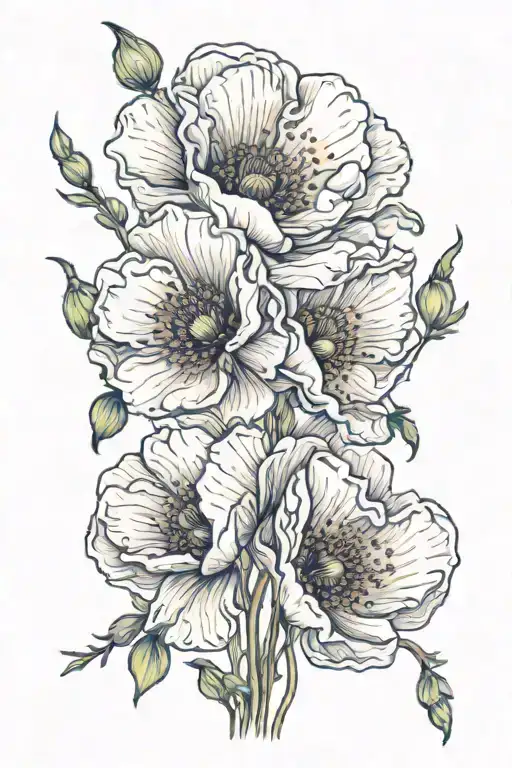 Aquarius Poppies Blooming