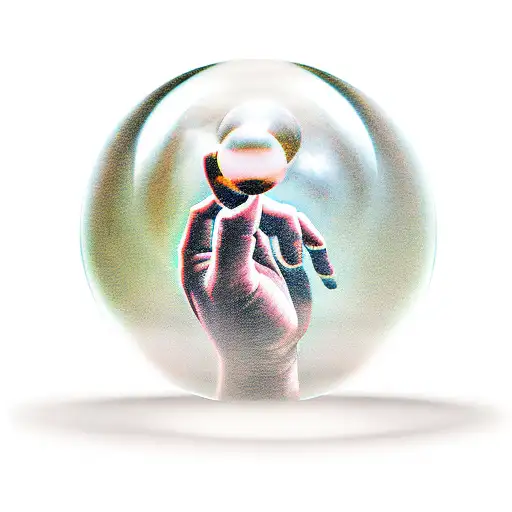 Crystal Ball With Dizzy Hands Around
