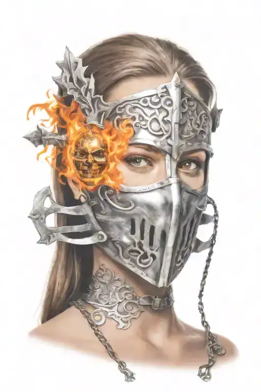 Iron Mask Has Sun And Fire Designs