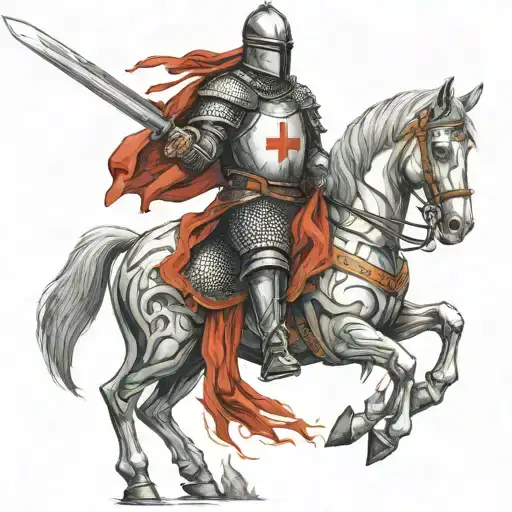 English Crusader Knight With Sword