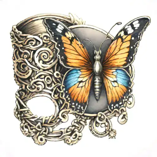 Butterfly Bracelet With Crow Sitting On Top