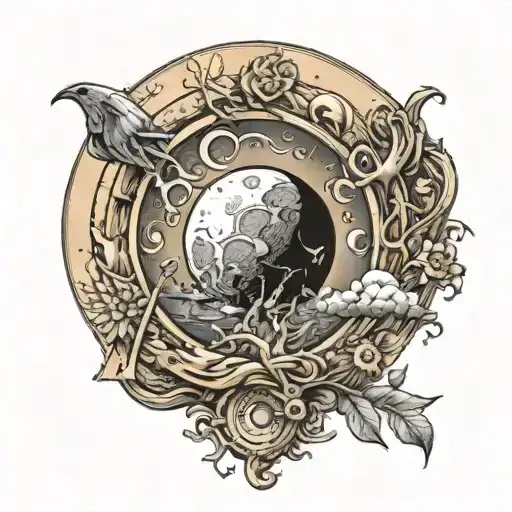 Create A Tattoo Design Inspired By The Concept Of The Moon As A Harmonious Whole In Philosophy