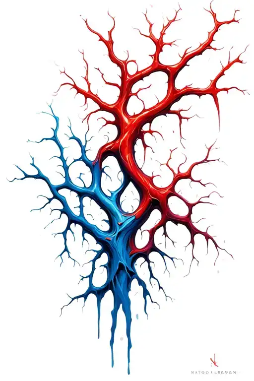 Blood Veins Red And Blue Haiti