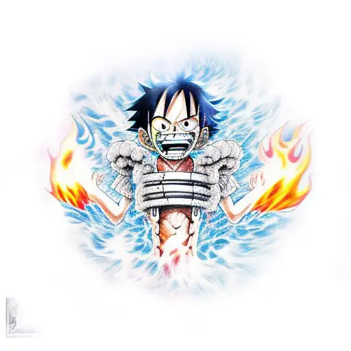 Luffy Surrounded In Fire