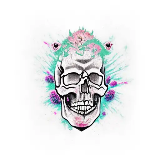 Skull With Horror Forest