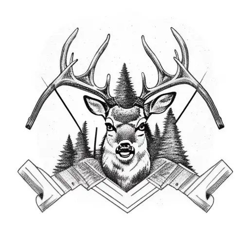 Mountain Forest Deer Chamois Rifle Arrow