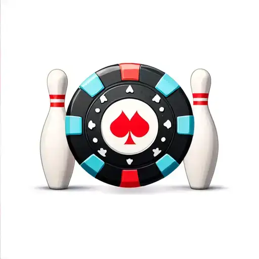 Poker Chip With Bowling Pins In The Background