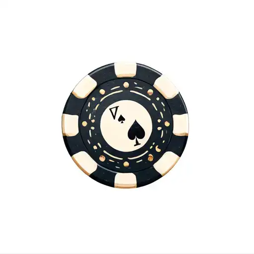 Poker Chip With Bowling Pins In The Background