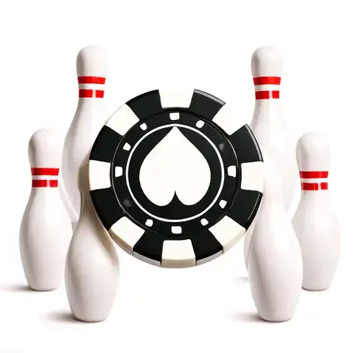 Poker Chip With Bowling Pins In The Background
