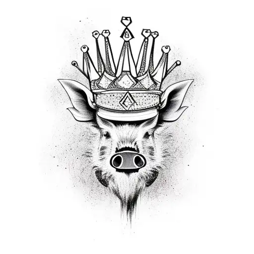 Boar Skull With Crown