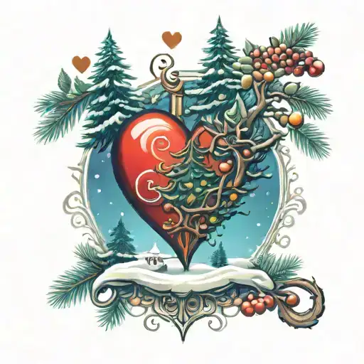 Christmas Tree And Heart
