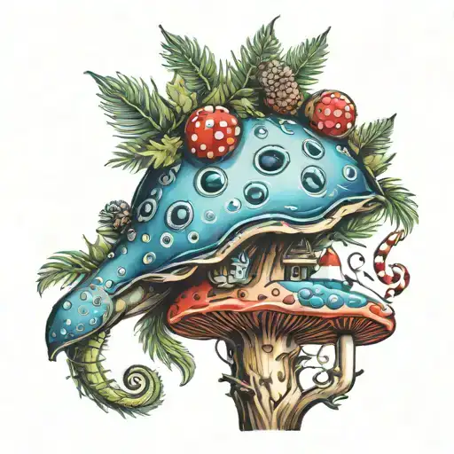 Christmas Tree And Fly Agaric