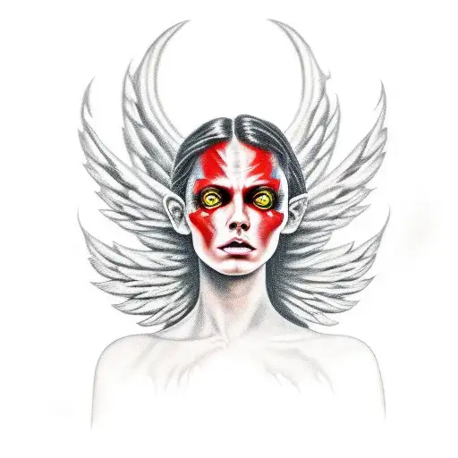 Dark Angel With Fire Eyes