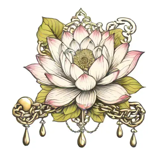 Lotus Flower Blooming In Chains