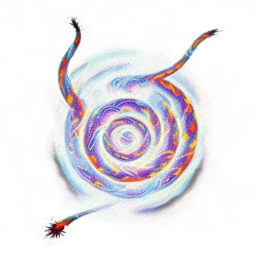 A Firepoi Artist With Swirling Flames Forming A Music Staff