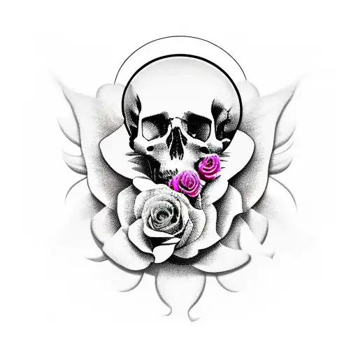 Sleeve Rose Angel Clock Skull Flowers Face