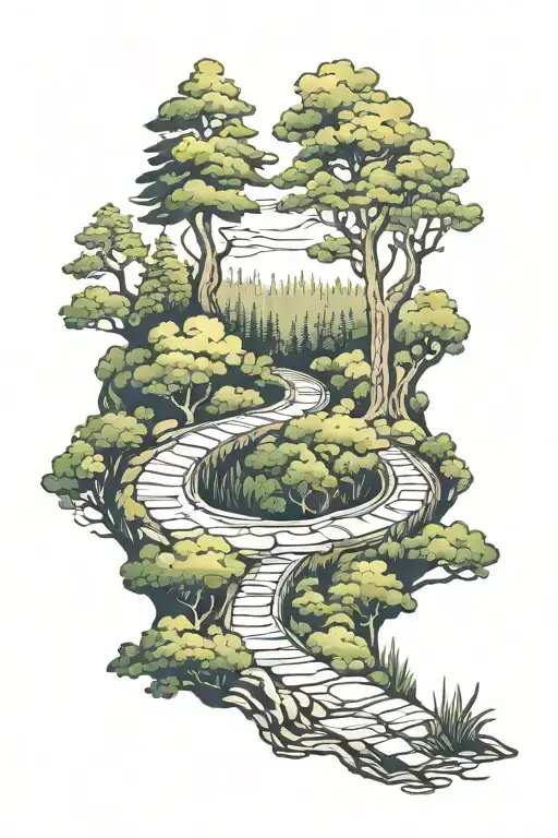 Trail Winding Through A Forest