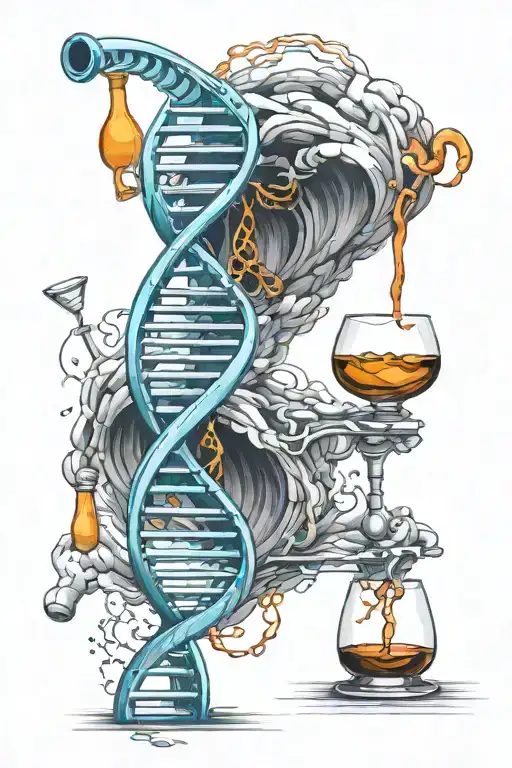 Double Helix Dna Strand With Whiskey Chemical Formula