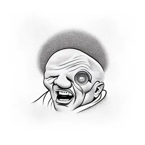 Black Bald Man With Grey Bread In Corvette Car