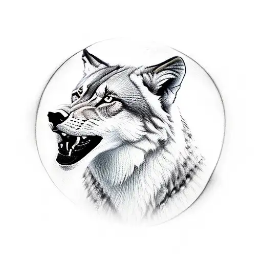 A Female Soldier With A Lioness Head Leading An Army Of Wolves