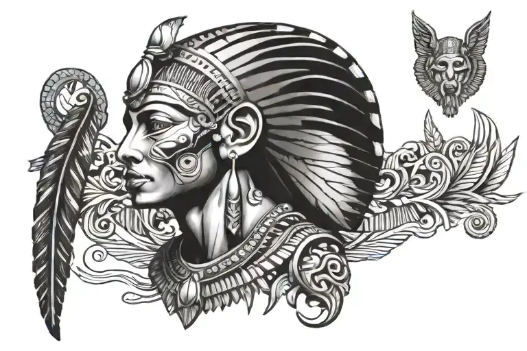 I Want Half Of The Tattoo To Be Egyptian Culture And The Rest Dominican Taino Culture