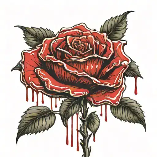 Rose Of Blood Dripping From The Field