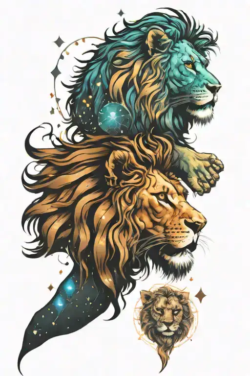 Lion Head And Leo Constellation